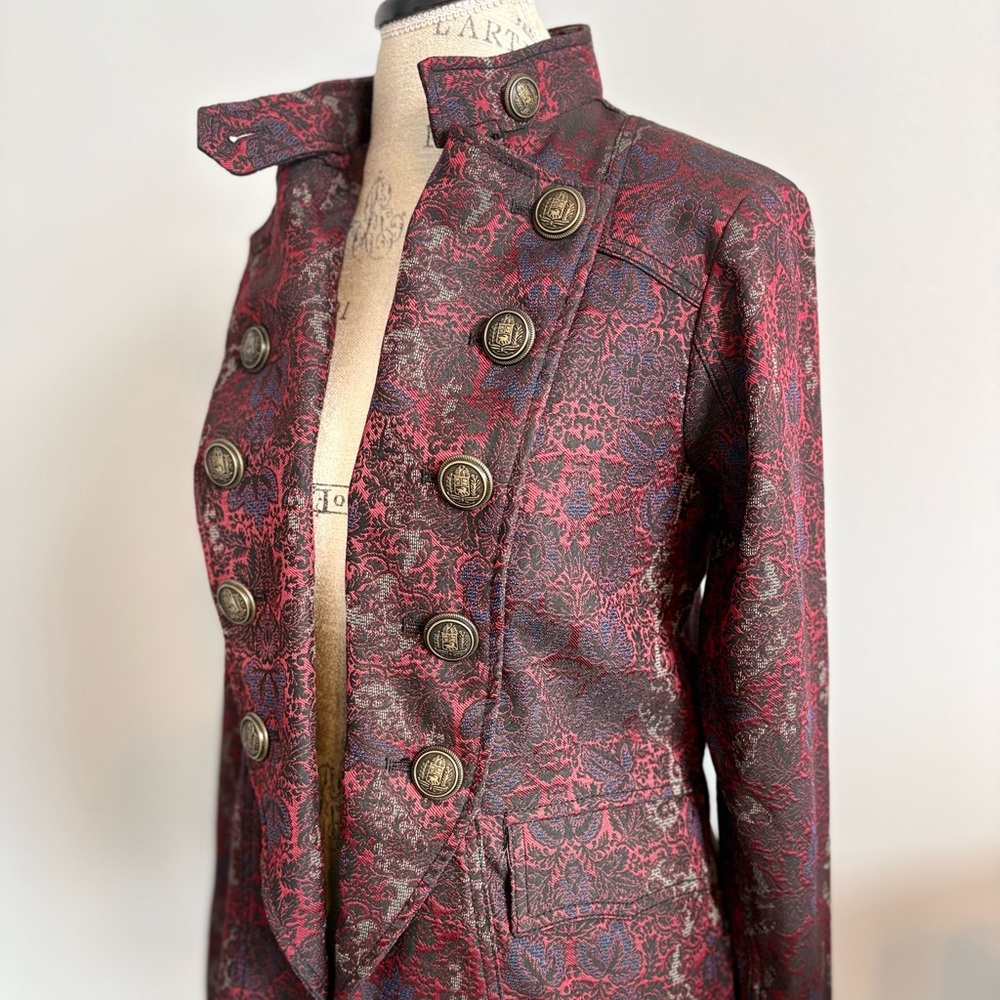 Free People Victorian Military Style Brocade Jacket